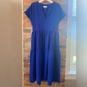 Calvin Klein Royal Blue Textured Dress with Pockets